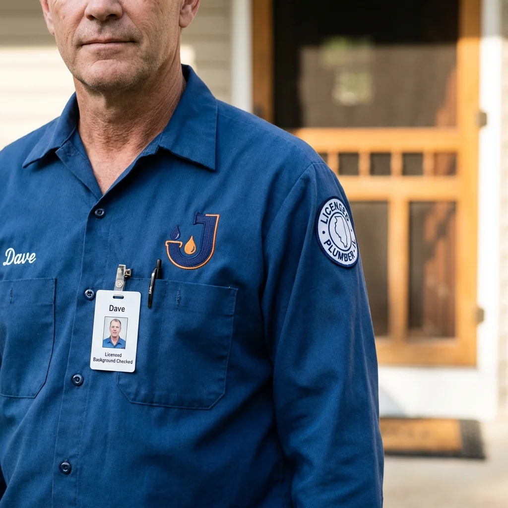 Licensed plumber showing ID badge in Cripple Creek, CO