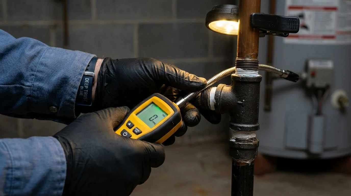 Gas leak detection with electronic sniffer by Johns Plumbing LLC in Cripple Creek
