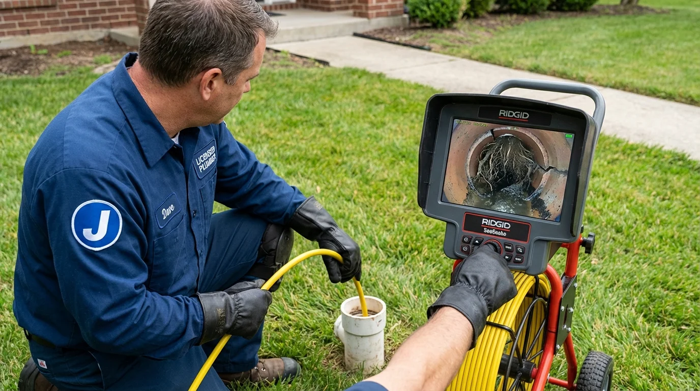 Sewer camera inspection being performed by Johns Plumbing LLC in Cripple Creek